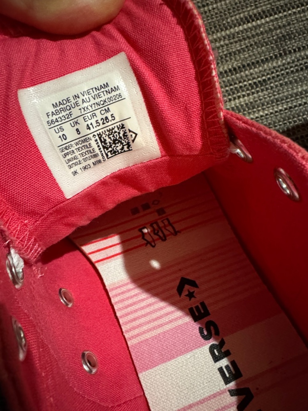 Converse Low Top Sneakers in Bright Pink and White - Picture 4 of 4